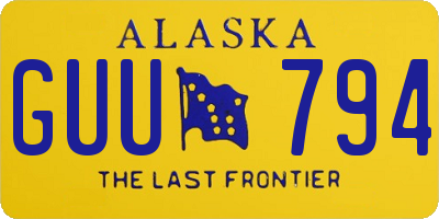 AK license plate GUU794