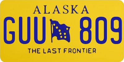 AK license plate GUU809
