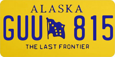 AK license plate GUU815