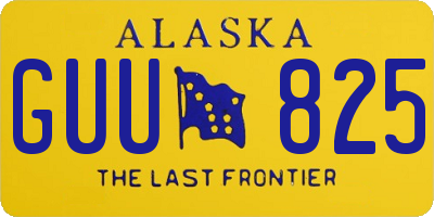 AK license plate GUU825