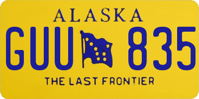 AK license plate GUU835