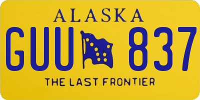 AK license plate GUU837