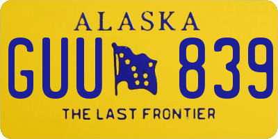 AK license plate GUU839