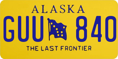 AK license plate GUU840