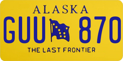 AK license plate GUU870