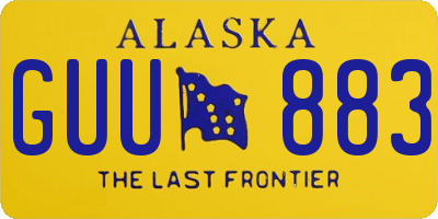 AK license plate GUU883