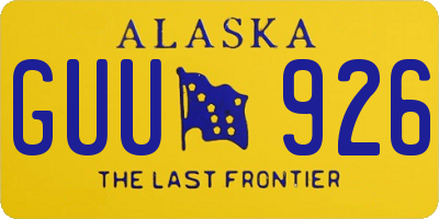 AK license plate GUU926