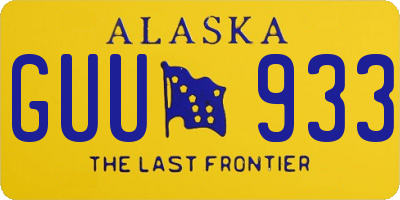 AK license plate GUU933