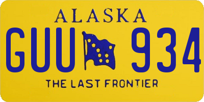 AK license plate GUU934