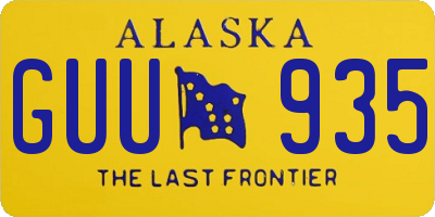 AK license plate GUU935