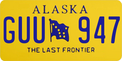 AK license plate GUU947