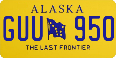 AK license plate GUU950