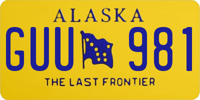 AK license plate GUU981
