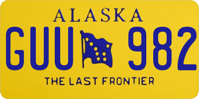 AK license plate GUU982