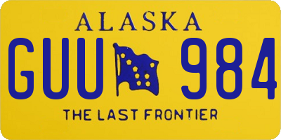 AK license plate GUU984