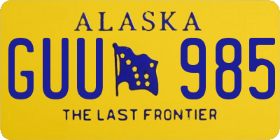 AK license plate GUU985