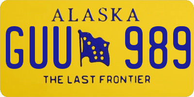 AK license plate GUU989