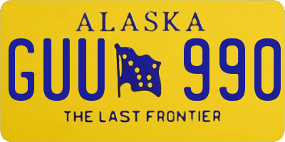 AK license plate GUU990