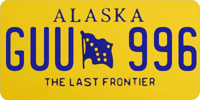 AK license plate GUU996
