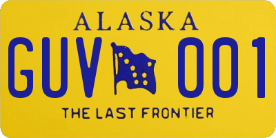 AK license plate GUV001