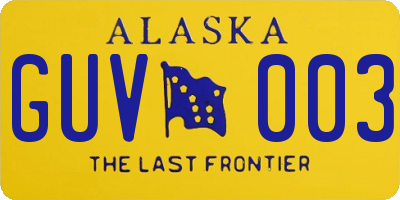 AK license plate GUV003