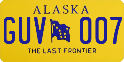 AK license plate GUV007