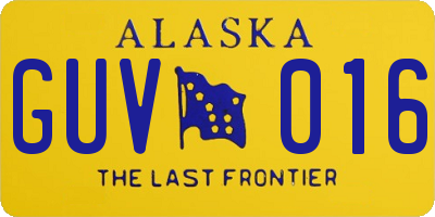 AK license plate GUV016