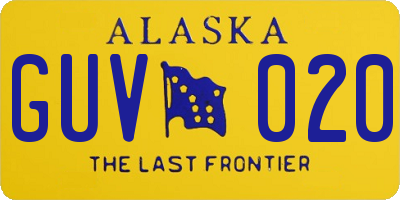 AK license plate GUV020