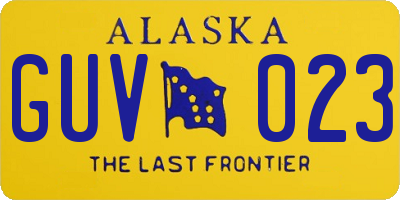 AK license plate GUV023