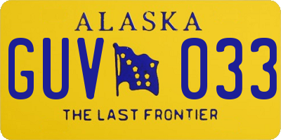 AK license plate GUV033