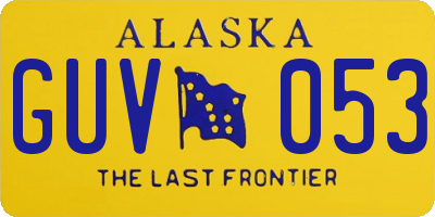 AK license plate GUV053