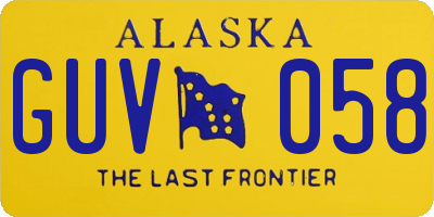 AK license plate GUV058