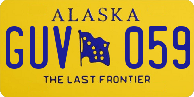 AK license plate GUV059