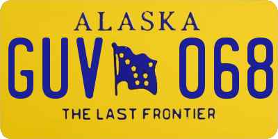 AK license plate GUV068