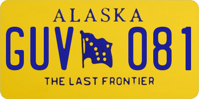 AK license plate GUV081