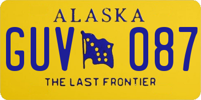 AK license plate GUV087