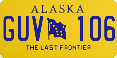AK license plate GUV106