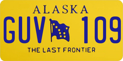 AK license plate GUV109