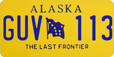 AK license plate GUV113