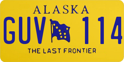 AK license plate GUV114