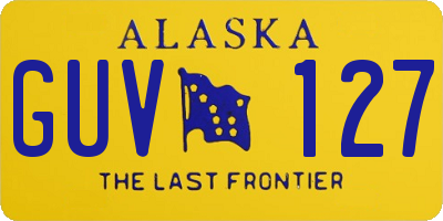 AK license plate GUV127