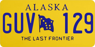 AK license plate GUV129