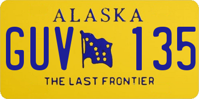 AK license plate GUV135