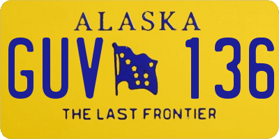 AK license plate GUV136