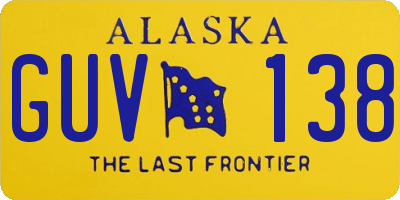 AK license plate GUV138