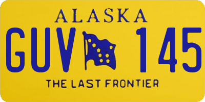 AK license plate GUV145