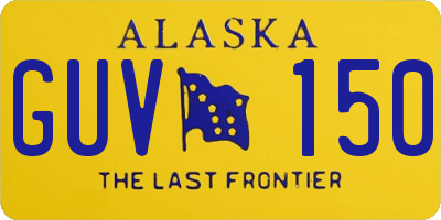 AK license plate GUV150