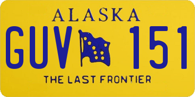 AK license plate GUV151