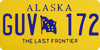 AK license plate GUV172