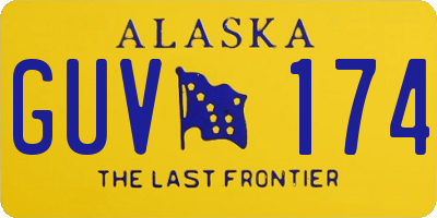 AK license plate GUV174